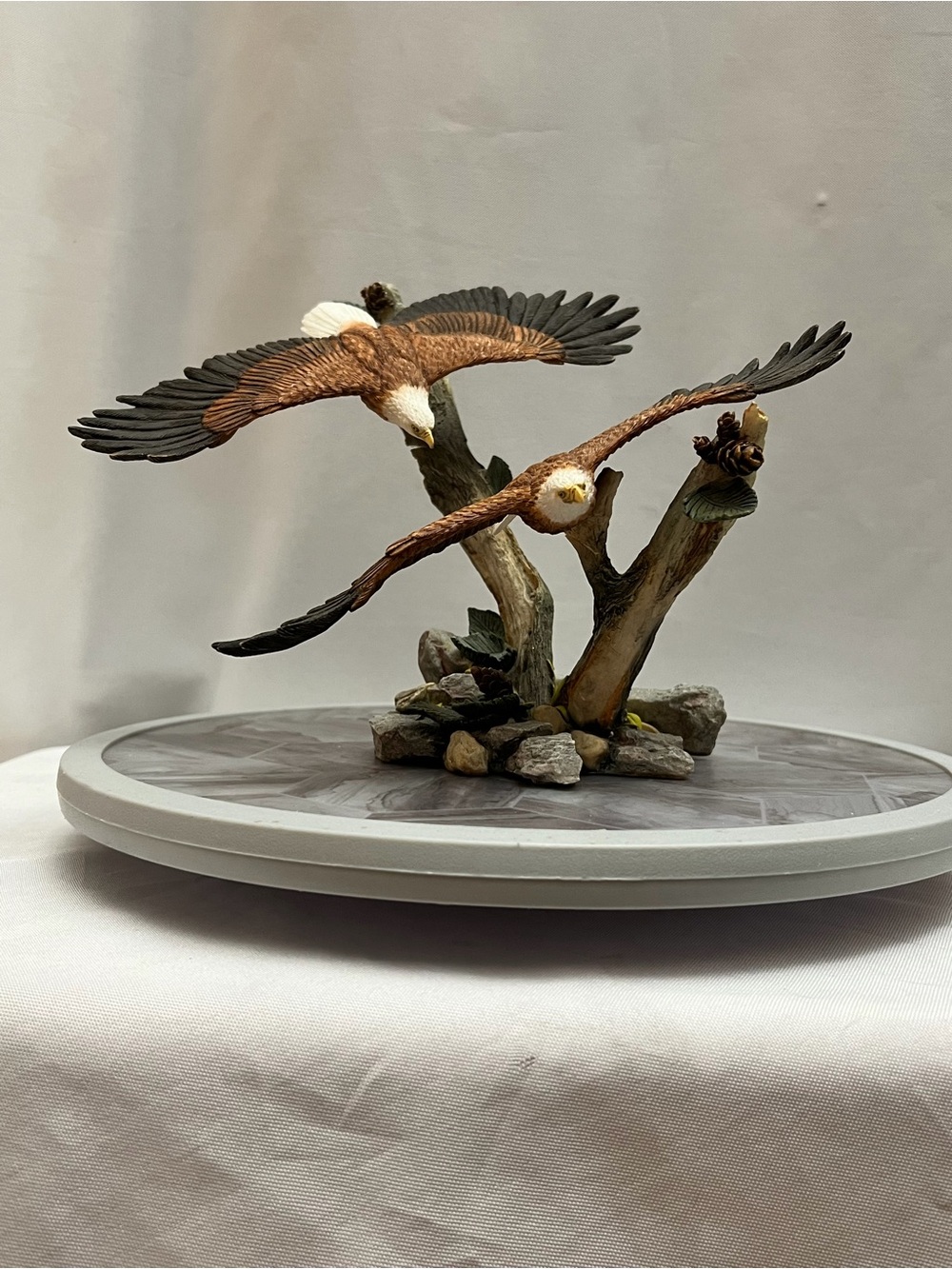 Country Artists Eagle Pair Flight Of Freedom Figurine Bald Eagle Statue Decor